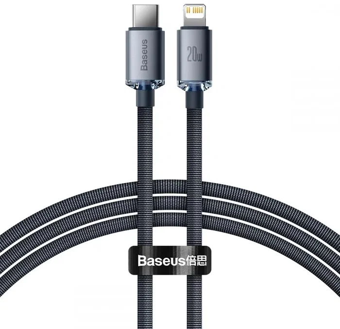 Baseus CAJY000201 Cable de carga USB-C a Lightning 1.2 m Gris para iPhone, iPad y dispositivos móviles