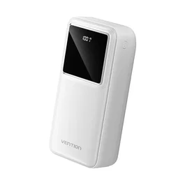 Vention FHMW0 Batería Externa Power Bank 30000 mAh 22.5W con Carga Rápida Adaptive Fast Charging PD 3.0 QC 3.0 Color Blanco