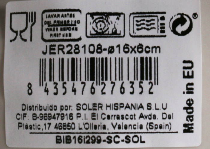 La Mediterranea Bol Jerica Iberica Brillo 16 cm (24 Unidades)