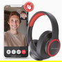 Elbe ABT-B26-N Auricular de Diadema Bluetooth Plegable Negro/Rojo con Micrófono y Aux-in