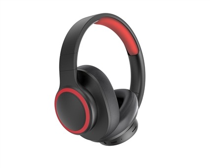 Elbe ABT-B26-N Auricular de Diadema Bluetooth Plegable Negro/Rojo con Micrófono y Aux-in