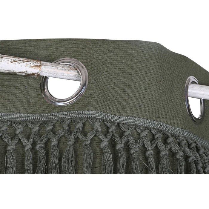 DKD Home Decor Cortina de Algodón Reciclado con Flecos Verde DKD Home Decor Cortina de Algodón Reciclado con Flecos Verde