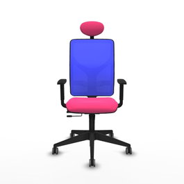 PIQUERAS Y CRESPO Silla de oficina Motilla con mecanismo Sincro/Traslack, Rosa y Azul