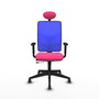 PIQUERAS Y CRESPO Silla de oficina Motilla con mecanismo Sincro/Traslack, Rosa y Azul