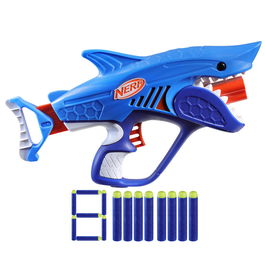 Hasbro Nerf Junior Sharkfire F8645 Lanzador de Espuma para Niños, Fácil de Sujetar, Ideal para Manos Pequeñas, Edad +6 Años