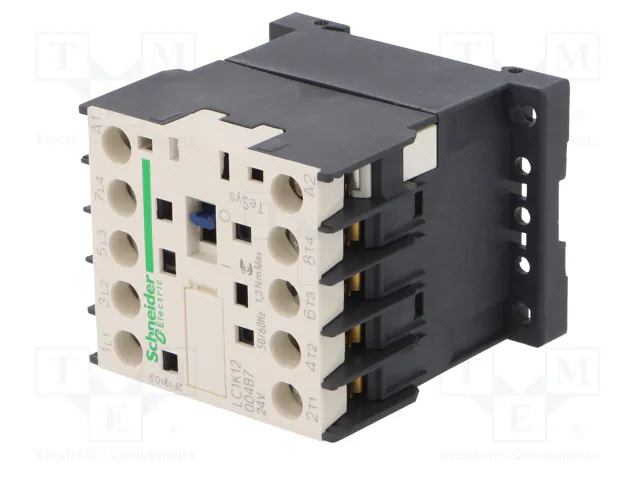 SCHNEIDER ELECTRIC Contactor TeSys K LC1K12004B7 4-polar 12A 24VAC