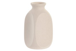 DKD Home Decor Jarrón de Gres Rugoso Blanco 10x10x18 cm