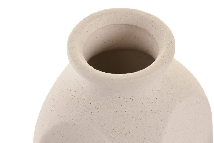 DKD Home Decor Jarrón de Gres Rugoso Blanco 10x10x18 cm