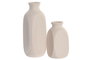 DKD Home Decor Jarrón de Gres Rugoso Blanco 10x10x18 cm