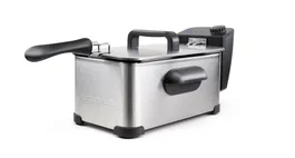 Taurus Fry 3 Freidora Eléctrica Acero Inoxidable 3 Litros (1kg Patatas) 2000W, Temperatura Regulable 150-190°C, Desmontable y Aptapara Lavavajillas