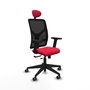 PIQUERAS Y CRESPO Silla de oficina Motilla con mecanismo Sincro/Traslack, Rojo y Negro