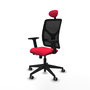 PIQUERAS Y CRESPO Silla de oficina Motilla con mecanismo Sincro/Traslack, Rojo y Negro