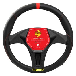 Momo MOMLSWC010BR Funda Volante Elegante Universal Negro y Rojo 38-39 cm