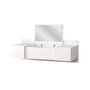 Hanah Home Mesa de Maquillaje Blanca 100cm Ancho x 33cm Alto x 39.1cm Profundo con Espejo Fijo a Pared Diseño Escandinavo
