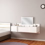 Hanah Home Mesa de Maquillaje Blanca 100cm Ancho x 33cm Alto x 39.1cm Profundo con Espejo Fijo a Pared Diseño Escandinavo