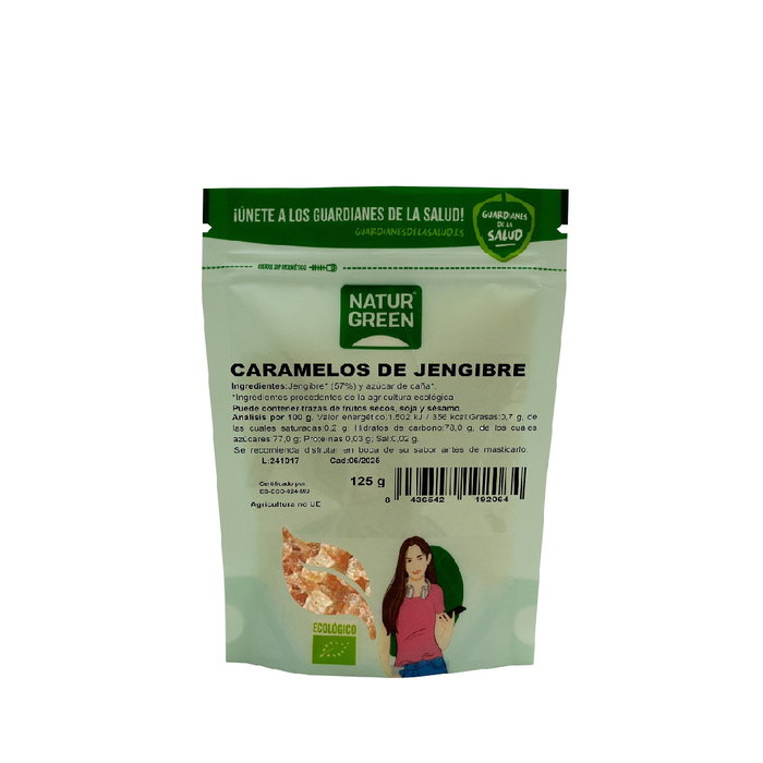 NaturGreen Caramelos de Jengibre Bio (Gominola) 125 g NaturGreen Caramelos de Jengibre Bio (Gominola) 125 g