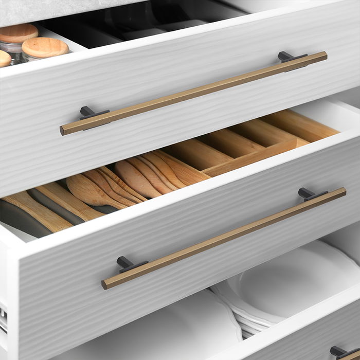 Emuca Lote de 5 tiradores para mueble Riad, L232mm, intereje 192mm, Aluminio, Bronce