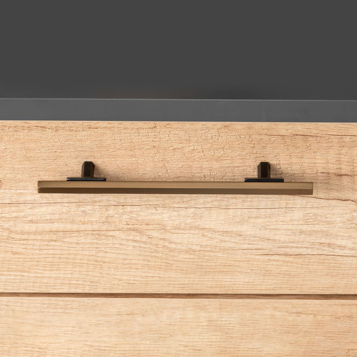 Emuca Lote de 5 tiradores para mueble Riad, L232mm, intereje 192mm, Aluminio, Bronce