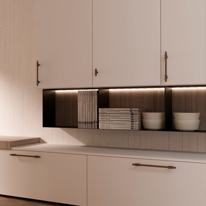 Emuca Lote de 5 tiradores para mueble Riad, L232mm, intereje 192mm, Aluminio, Bronce