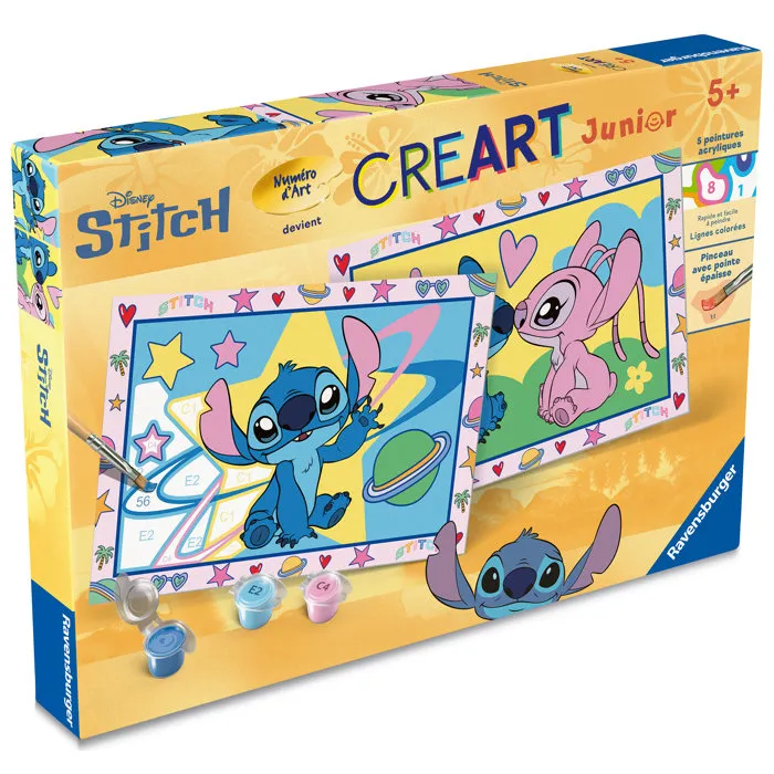 Ravensburger CreArt Junior Arte con Números Punto, Kit de Pintura por Números para Niños a partir de 5 años, Referencia: 12023214