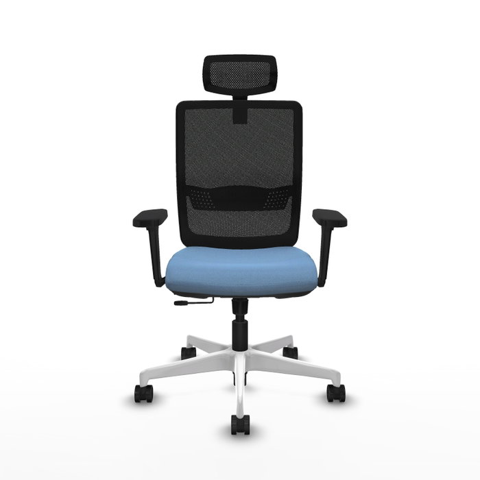 PIQUERAS Y CRESPO Silla de oficina Haches con mecanismo Sincro/Traslack Azul cielo y Negro