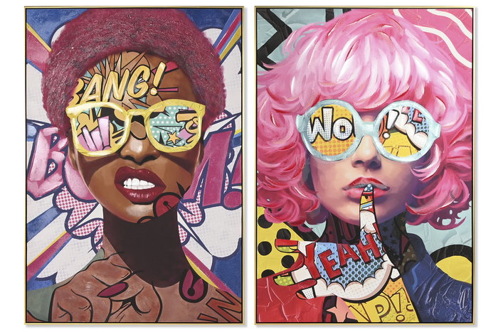 DKD Home Decor Cuadro Moderno Multicolor Pintado a Mano Lienzo/PS/Abeto 3.7 x 122 x 82 cm (2 Unidades) DKD Home Decor Cuadro Moderno Multicolor Pintado a Mano Lienzo/PS/Abeto 3.7 x 122 x 82 cm (2 Unidades)