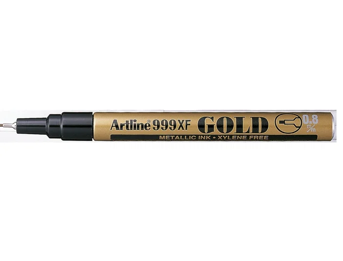 Artline EK-999 Rotulador Permanente Tinta Metálica Oro Punta Redonda 0.8 mm