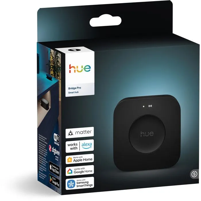 Philips Hue Bridge Pro - AABLF11809 - Hub de iluminación inteligente para sistema de luces conectadas - Hasta 150 luces - Con detección de movimiento