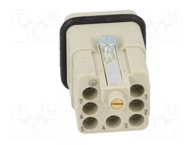 HARTING Han Q 7/0-M Plantilla de Contacto Macho 7+PE HARTING Han Q 7/0-M Plantilla de Contacto Macho 7+PE