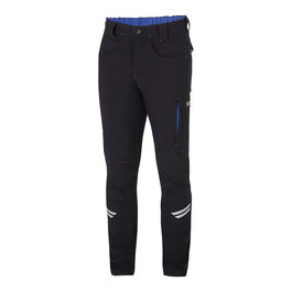 Sparco Kansas T1 Pantalón Técnico Ligero Negro/Azul Talla S, Nylon-Spandex, Multibolsillos, Antiabrasión y Reflectantes