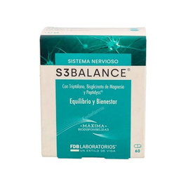 FDB S3 Balance 60 Cápsulas Suplemento para el Sistema Nervioso con Peptidyss y Triptófano