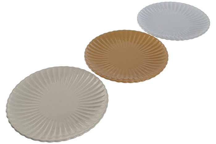 DKD Home Decor Platos de Gres Jaspeados Surtidos VINTAGE 24