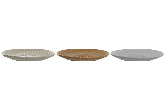 DKD Home Decor Platos de Gres Jaspeados Surtidos VINTAGE 24