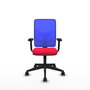 PIQUERAS Y CRESPO Silla de oficina Motilla con mecanismo Sincro, asiento Rojo y respaldo Azul