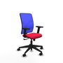 PIQUERAS Y CRESPO Silla de oficina Motilla con mecanismo Sincro, asiento Rojo y respaldo Azul
