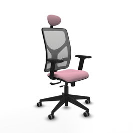 PIQUERAS Y CRESPO Silla de oficina Motilla con mecanismo Sincro/Traslack Rosa y Gris