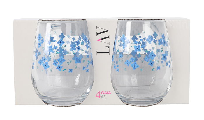 LAV Set 4 Vasos 360cc Gaia Flores (6 Cajas)