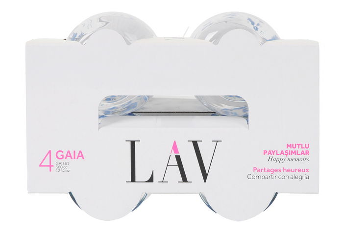 LAV Set 4 Vasos 360cc Gaia Flores (6 Cajas)