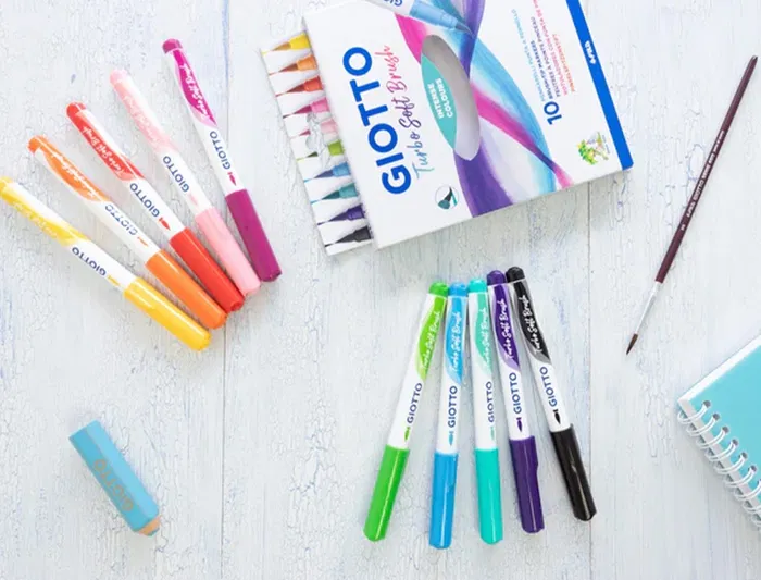 Giotto Rotulador Turbo Soft Brush Punta de Pincel Caja 10 Unidades Colores Surtidos