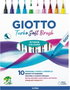 Giotto Turbo Soft Brush Estuche de 10 Rotuladores de Colores Surtidos