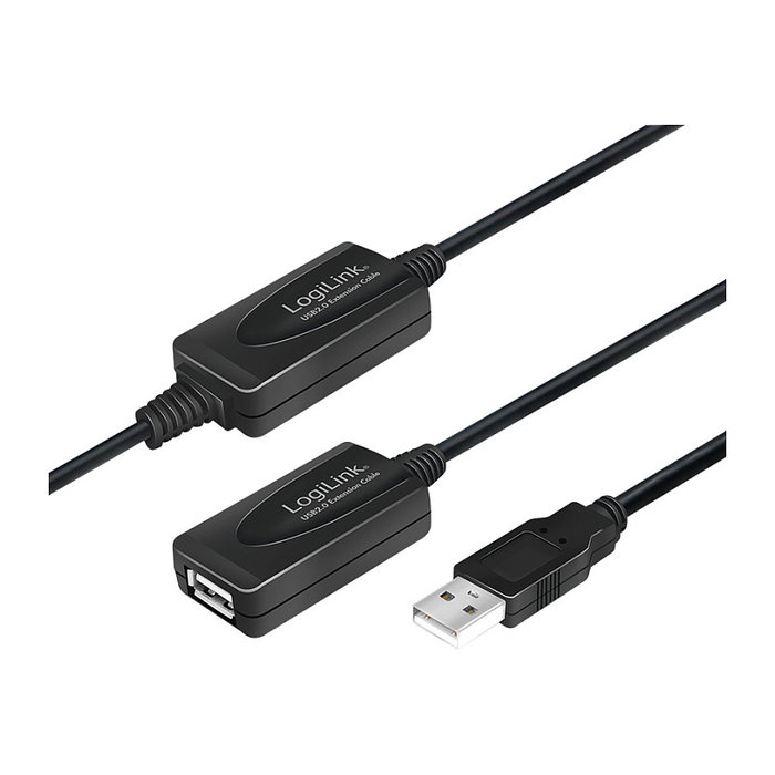 LogiLink Cable USB 2.0 Macho a Hembra 25m Negro