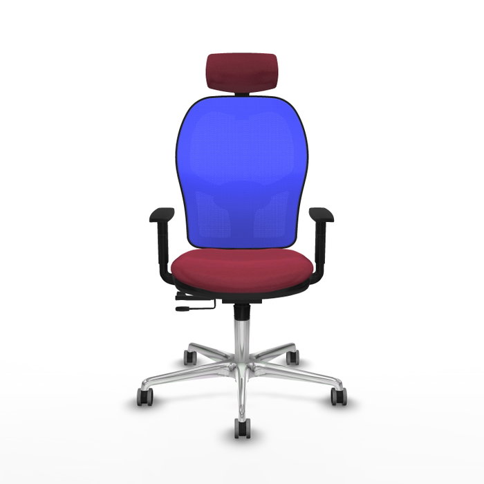 PIQUERAS Y CRESPO Silla de oficina Jorquera con mecanismo Sincro/Traslack, Granate y Azul