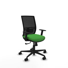 PIQUERAS Y CRESPO Silla de oficina Yunquera, Mecanismo Sincro, Verde/Negro