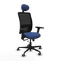 PIQUERAS Y CRESPO Silla de oficina Zulema con mecanismo Sincro/Traslack, Azul marino y Negro
