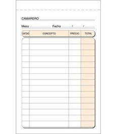 LOAN Pack de 10 talonarios de camarero numerados 9x14 cm