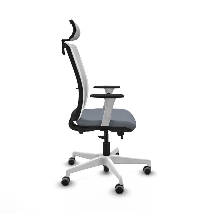 PIQUERAS Y CRESPO Silla de oficina Haches con mecanismo Sincro/Traslack, Gris y Blanco
