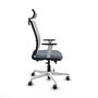 PIQUERAS Y CRESPO Silla de oficina Haches con mecanismo Sincro/Traslack, Gris y Blanco