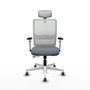 PIQUERAS Y CRESPO Silla de oficina Haches con mecanismo Sincro/Traslack, Gris y Blanco