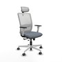 PIQUERAS Y CRESPO Silla de oficina Haches con mecanismo Sincro/Traslack, Gris y Blanco