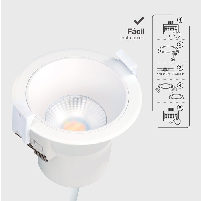 GSC Evolution Aro redondo empotrable LED Mandani 7W Blanco